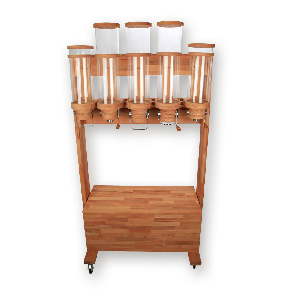 Movable dispensing stand Gondel für Glassilos
